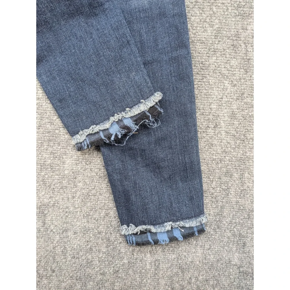 Miss Me Girls‎ Size 14 Blue Denim Ankle Skinny Patchwork Jeans Preppy Fall